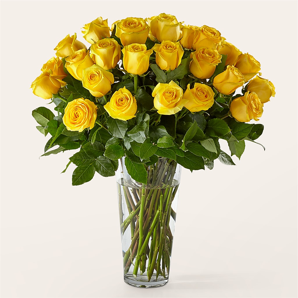 Long Stem Yellow Rose Bouquet – Flowers By Jerry, Rochester MN