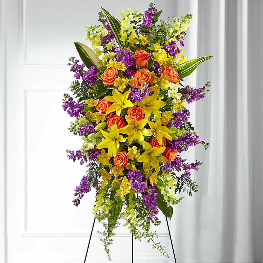 Thoughtful Prayers Standing Spray – Flowers By Jerry, Rochester MN