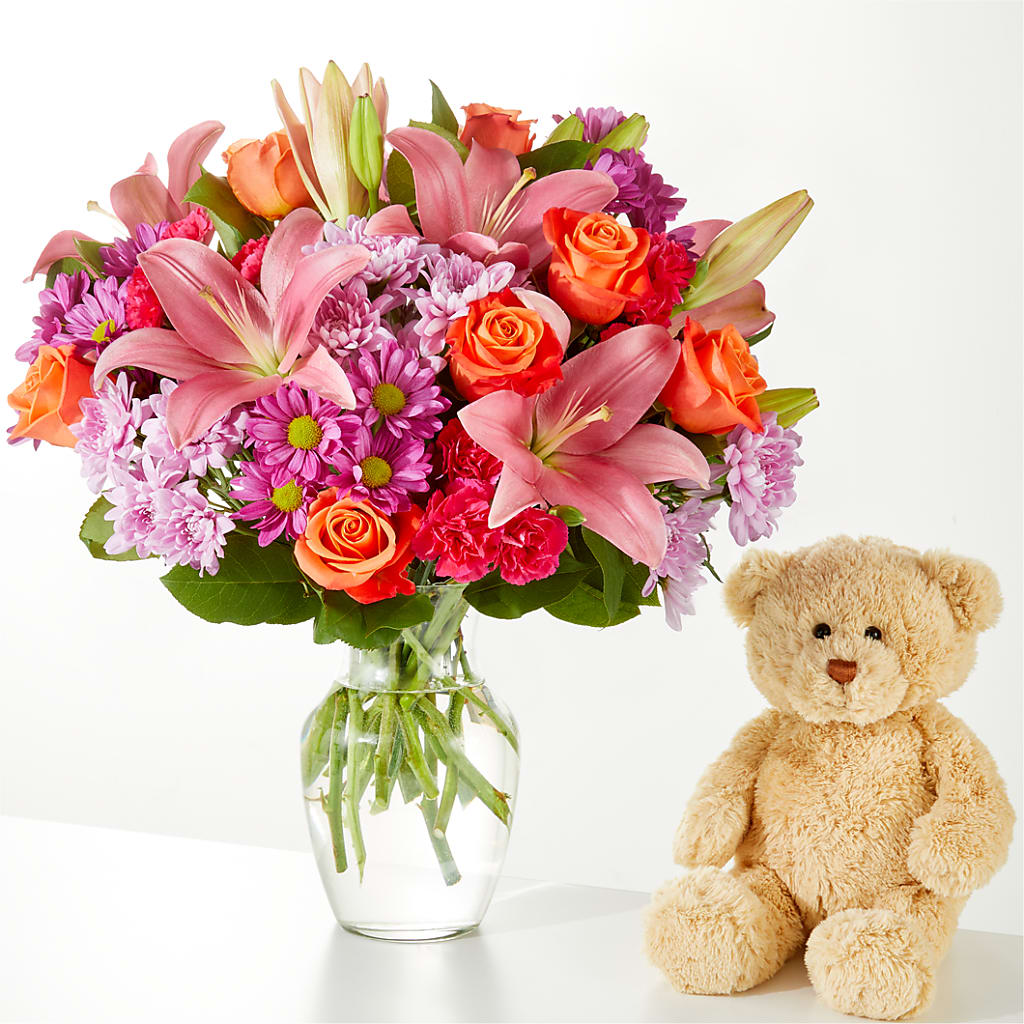 One and Only Bouquet and Bear Bundle –  Flowers By Jerry, Rochester MN