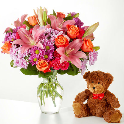 One and Only Bouquet and Bear Bundle –  Flowers By Jerry, Rochester MN