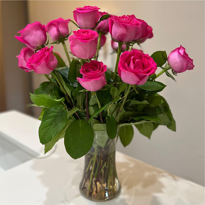 Long Stem Pink Rose Bouquet –  Flowers By Jerry, Rochester MN