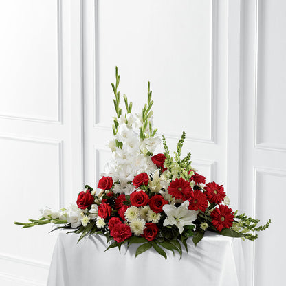 Crimson & White Arrangement –  Flowers By Jerry, Rochester MN