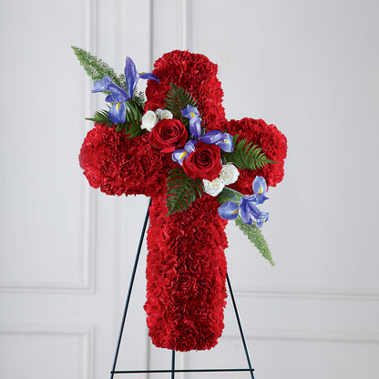 Faithful Hero Floral Cross –  Flowers By Jerry, Rochester MN
