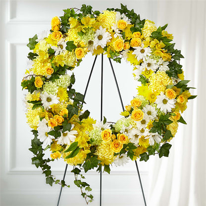 Golden Remembrance Wreath –  Flowers By Jerry, Rochester MN