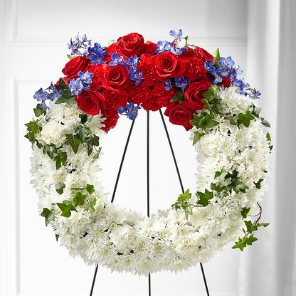 Patriotic Passion Wreath –  Flowers By Jerry, Rochester MN